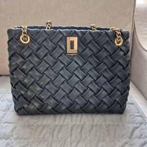 Karl Lagerfeld Black Woven Tote Bag